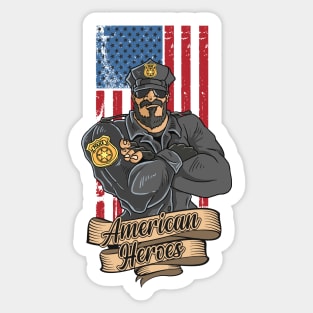 American police hero Sticker